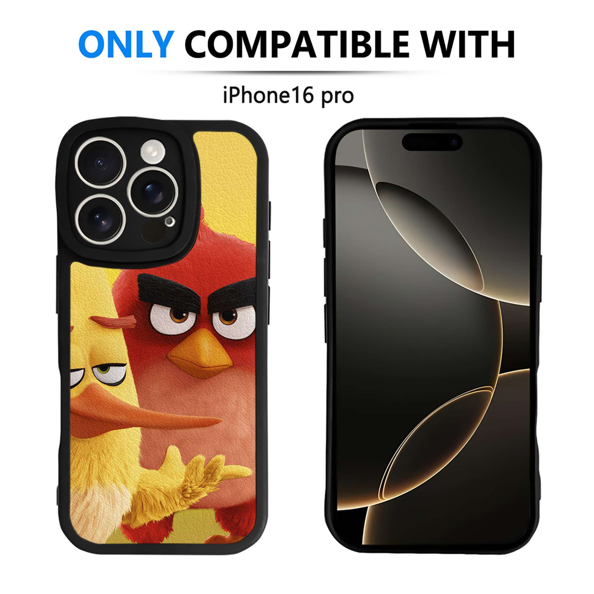 （画像用） Angry Birds アングリーバード 【iPhone 16シリーズ対応】シリコンスマホケース（レザー調） 材質：シリコン